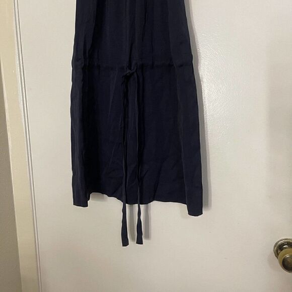 THEORY navy blue cinch waist short sleeve satin Dress size XS p - Picture 5 of 5